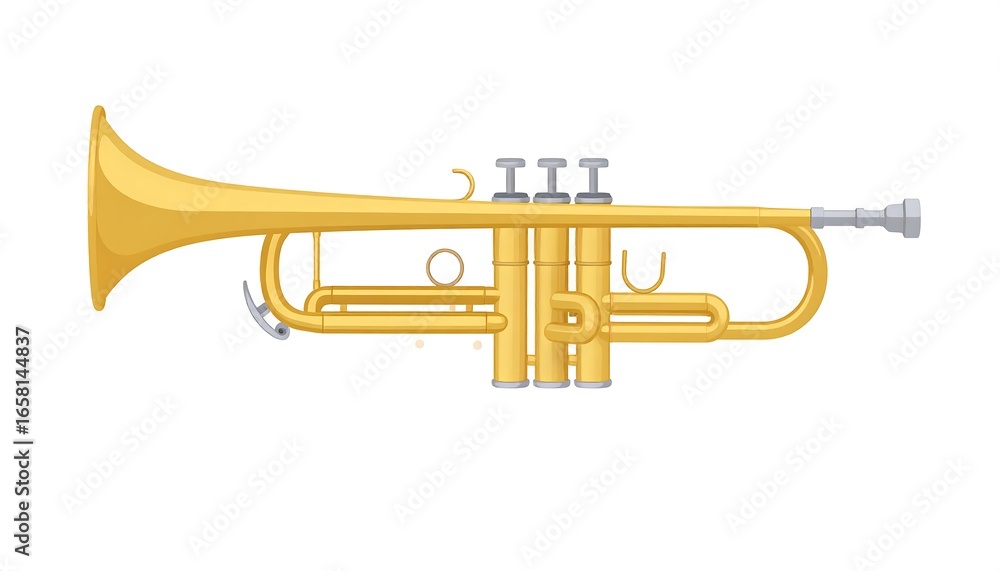 Fototapeta premium Gold trumpet illustration