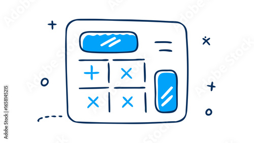 Doodle calculator with plus and x symbols