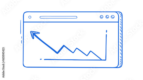 Doodle of a business graph showing a downward trend