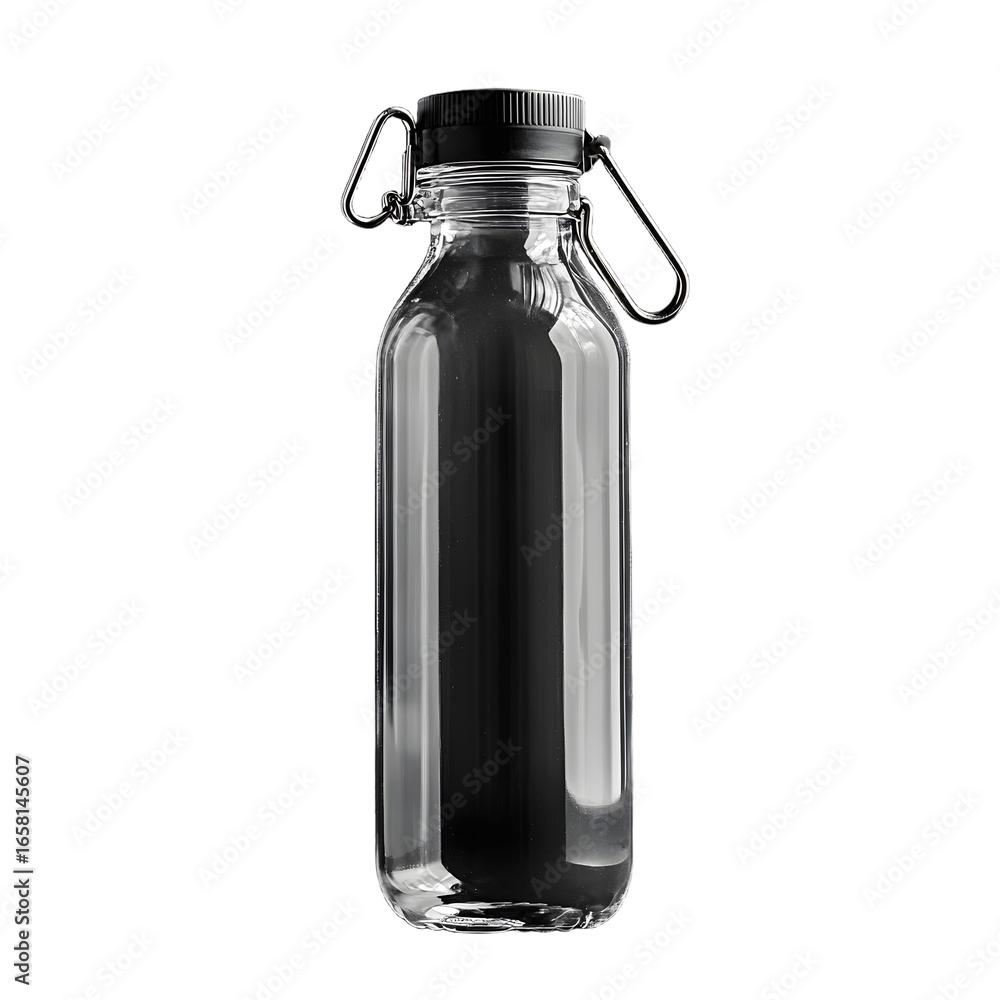 Eco-Friendly Transparent Reusable Water Bottle with Black Top Eco-Friendly Transparent Reusable Water Bottle with Black Top