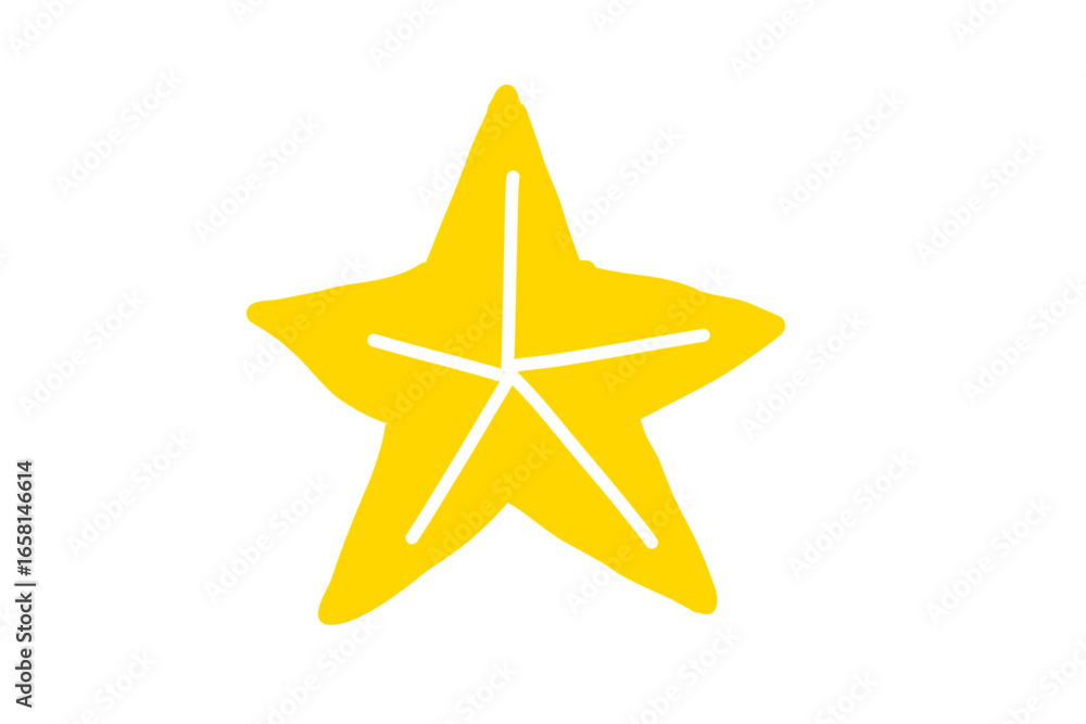 Obraz premium Simple Golden Star Icon for Christmas and Decoration