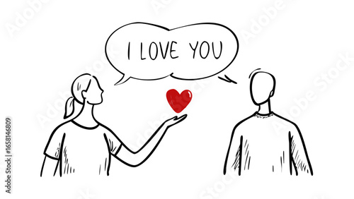 Two people share a heart and say i love you