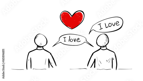 Two people express their love with a heart symbol