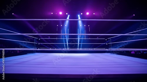 with Lights Ring  ring Purple Dramatic Lit wrestling  lights Wrestling  stage  arena