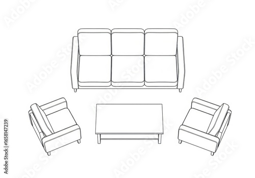 Black and white office chair icon with furniture and home design elements