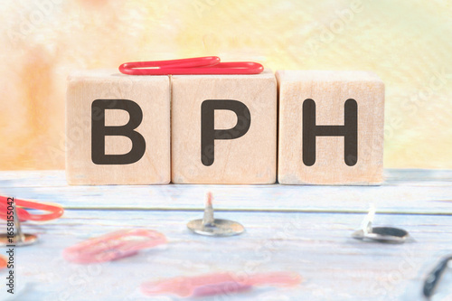 Tableau sur toile BPH Benign Prostatic Hyperplasia signs on wooden cubes on a light background