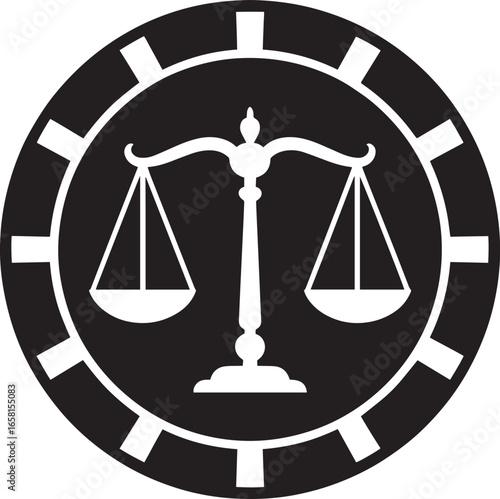 Scales of Justice Balance Law Legal System Symbol Icon Vector Graphic Illustration