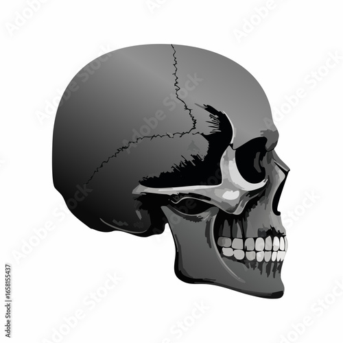 Firefly Skull Vector Side Profile - Anatomical Illustration