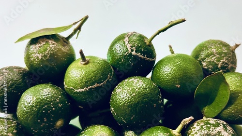 green fresh calamansi lime fruits
