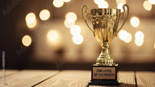 Golden trophy of Trophy to Employee  employee  gold Month Awarded  award  golden