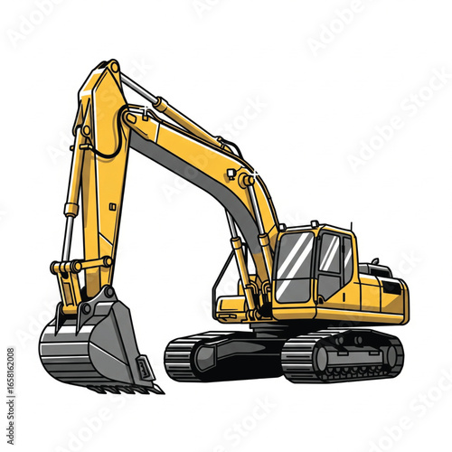 Excavator isolated on white background