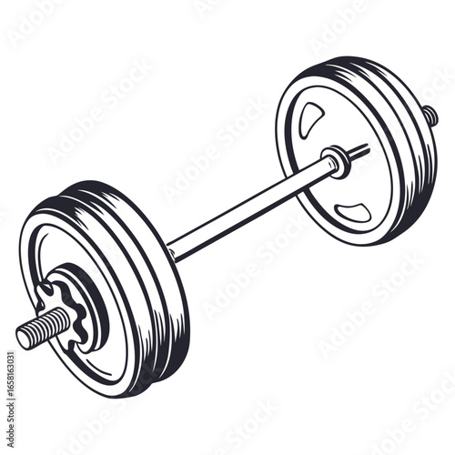 Hand-Drawn Barbell Weightlifting Icon