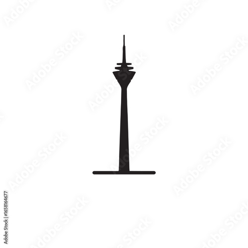 Düsseldorf Rhine Tower Silhouette Vector