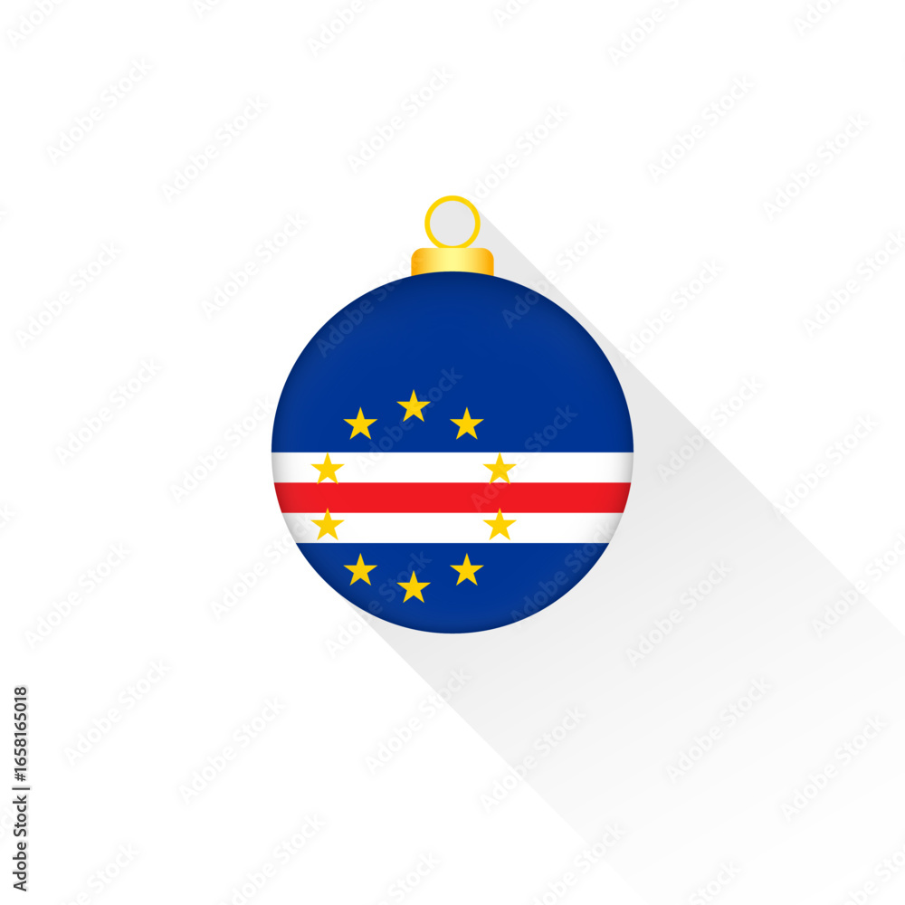 Fototapeta premium Cape Verde National Flag Christmas Decoration.