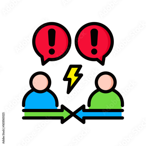 Conflict lineal color icon