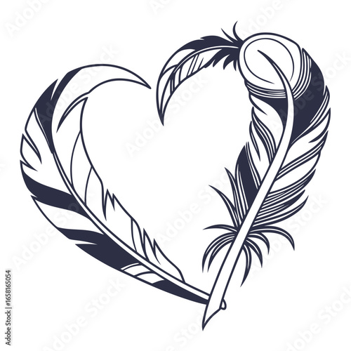 Feather Heart Graphic Design