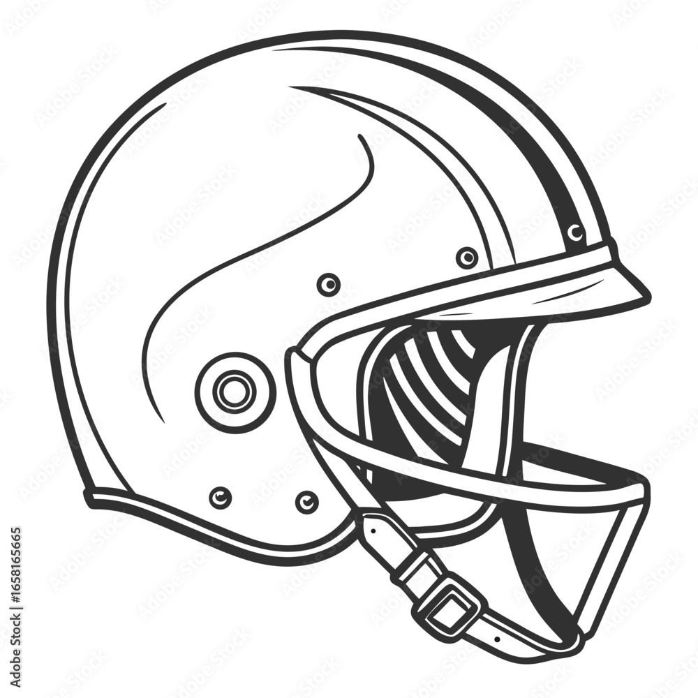 Fototapeta premium Vintage Football Helmet Outline