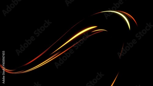 Neon Yellow Light Streaks Glow