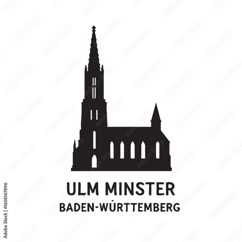 Photography Ulm Minster Germany Minimalist Vector