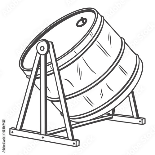 Vintage Raffle Barrel Illustration