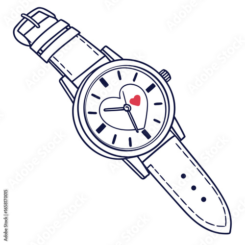 Love and Time Wristwatch Illustration