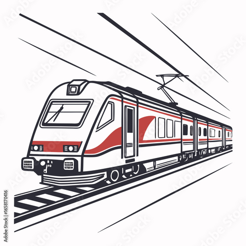 Modern Electric Train Illustration