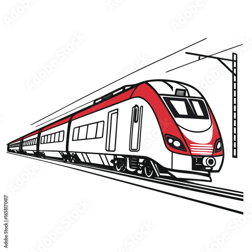 High-Speed Electric Train Illustration