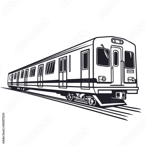 Electric Train Line Drawing