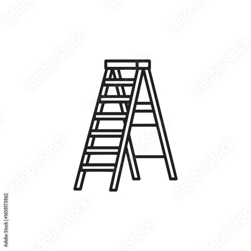 Durable Ladder Icon for Construction Climbing Maintenance and Home Improvement Visual Projects