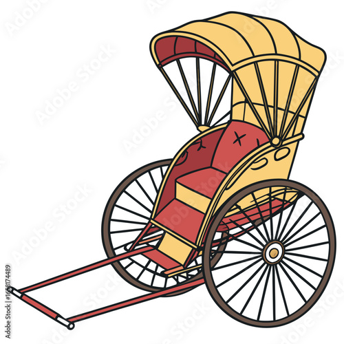 Traditional Hand-Pulled Rickshaw