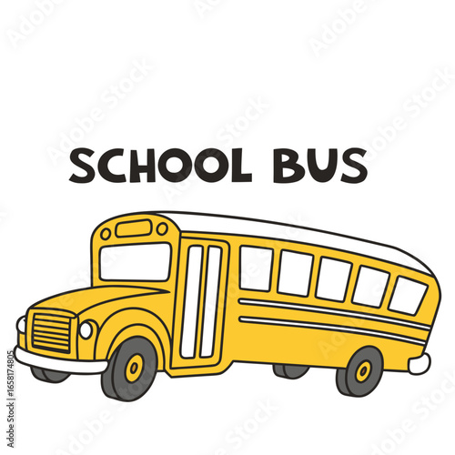 Cute Yellow School Bus Illustration