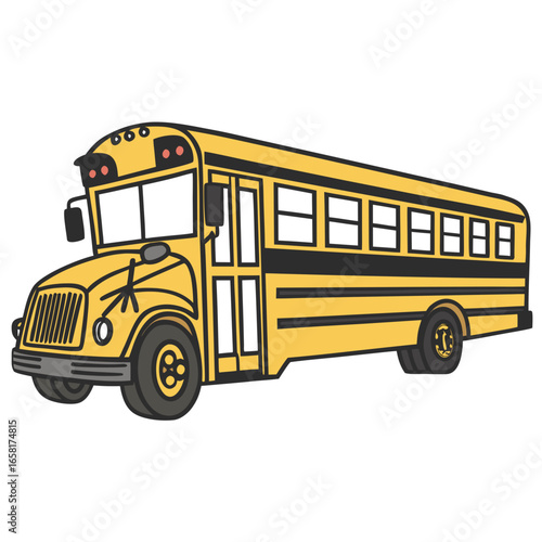 Yellow School Bus Illustration