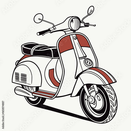 Retro Style Motor Scooter Graphic