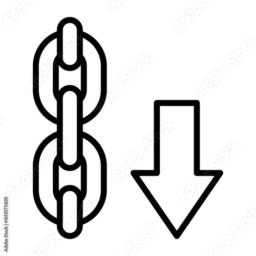 Sling here icon. Package lifting point. Cargo sling handling instruction. Vector illustration. Outline Icon