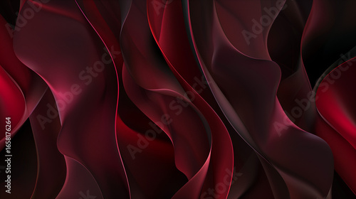 Elegant Dark Red Flowing Fabric Abstract Background