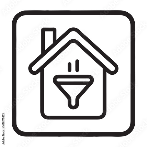 Smart home icon with electric plug symbol