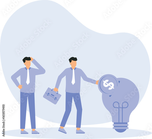 Fundraising idea and funding new innovative project, donation investing to support startup idea concept
