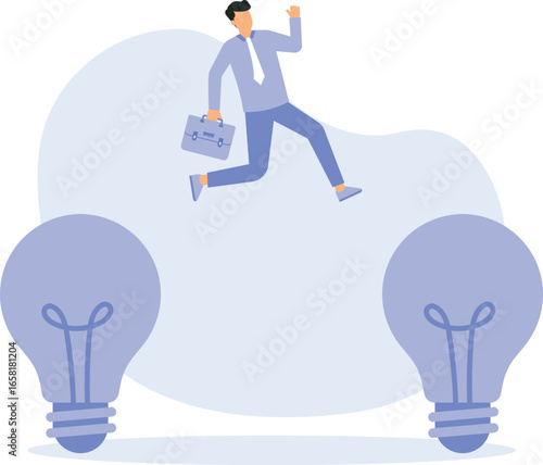 Business transformation and change management, transition to better innovative company, improvement to new normal concept
