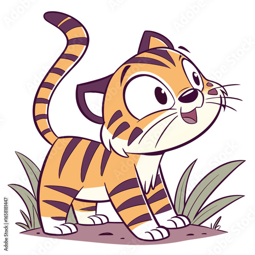 Cartoon Tiger Cub Illustration