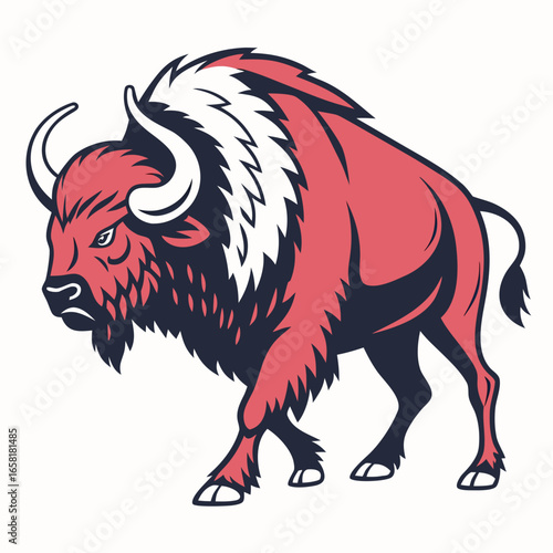 Illustration of a Red and White Buffalo