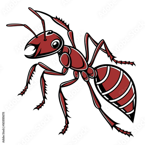 Fierce Red Ant Mascot Illustration