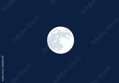 Moon illustration in dark sky background, for dreamy themed use