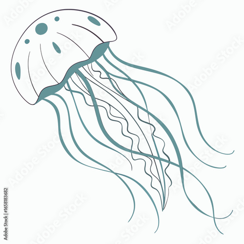 Elegant Blue Jellyfish Illustration