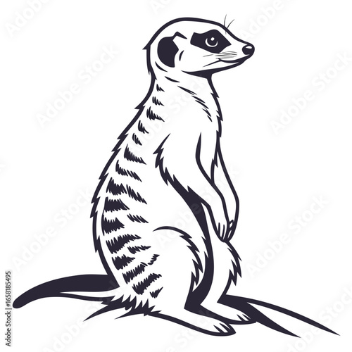 Meerkat Standing Illustration