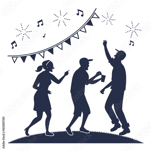 People dancing at a celebratory event