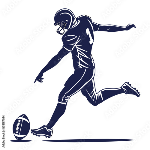 Football Player Kicking the Ball