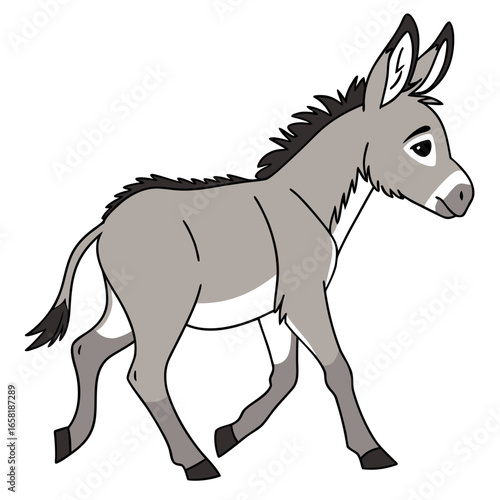 Cute Cartoon Donkey Illustration