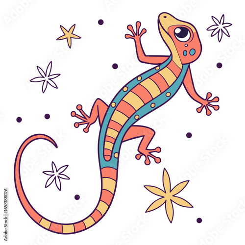 Colorful Lizard Illustration