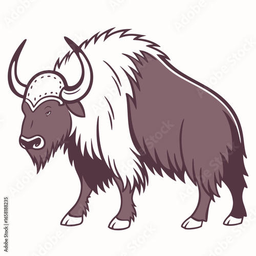 Yak Illustration in Minimalist Style