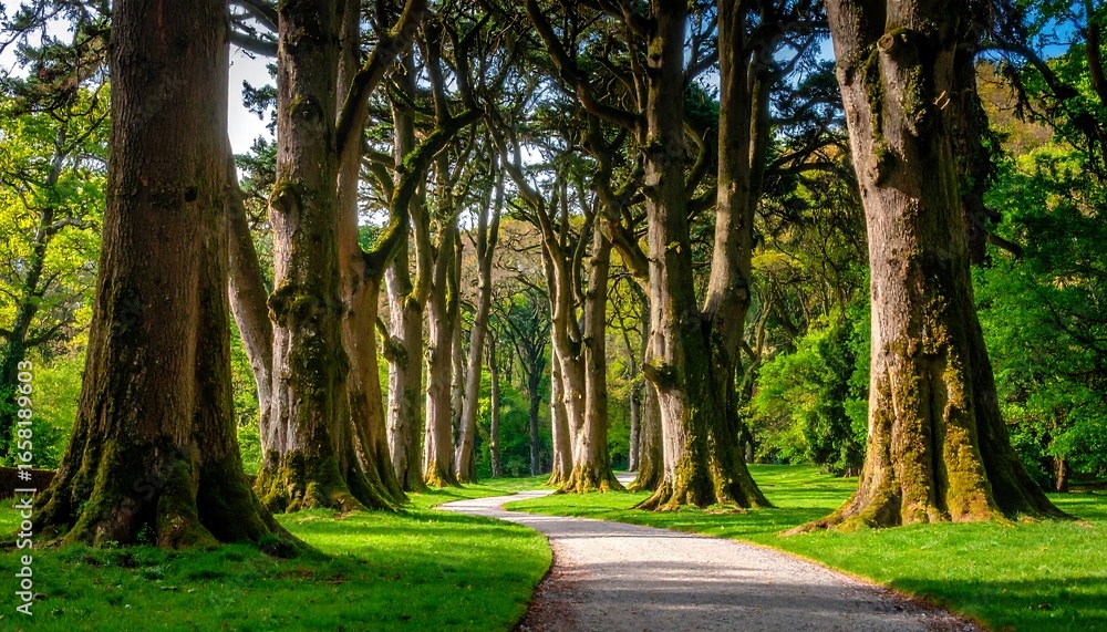 Obraz premium Wooded path in a park